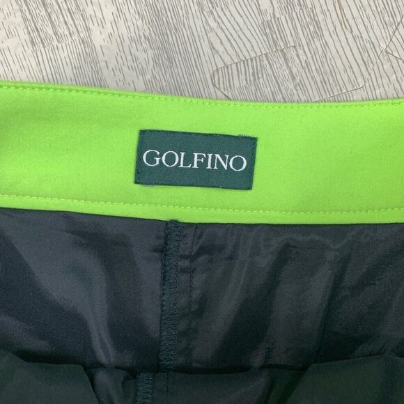 Golfino Skort Womens 4 Black Neon Green Peekaboo Pleated Techno Stretch Side Zip - Picture 6 of 15
